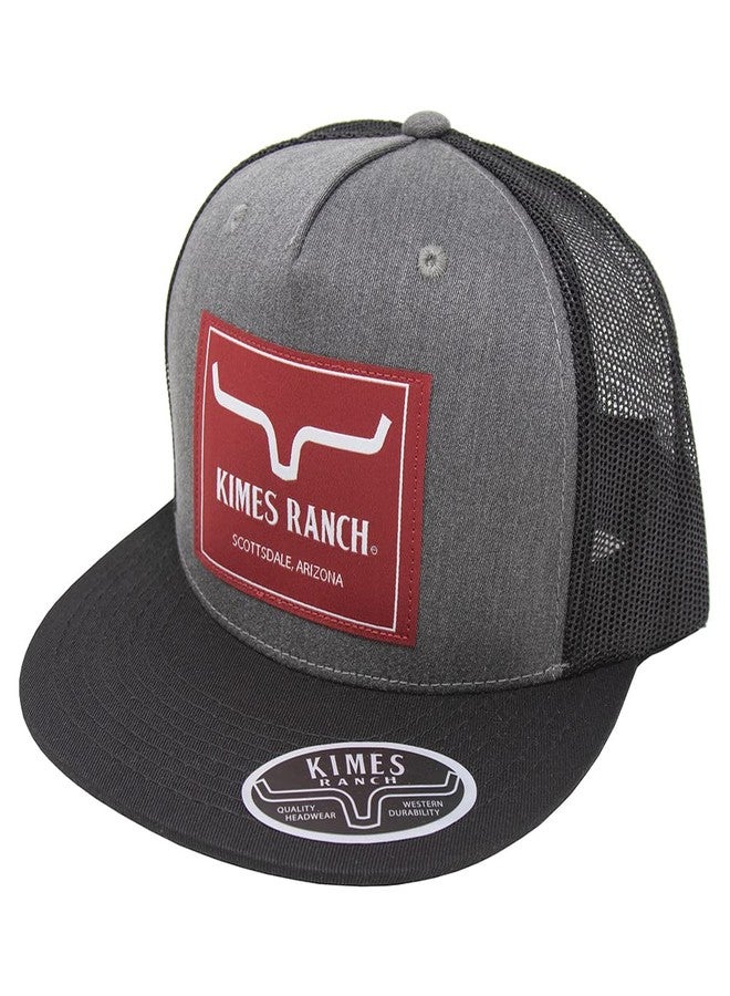 Kimes Ranch Unisex Blaster Trucker Denim Label 5-Panel Mesh Back Adjustable Snapback Hat (Cotton,Apparel,CharcoalHeather,Unisex-Adult,KimesRanch,1,1,Apparel,HAT,KimesRanch,OneSize,KimesRanch) - Image 1